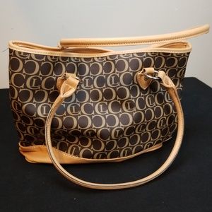 Liz Claiborne brown and tan shoulder bag
